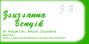 zsuzsanna benyik business card